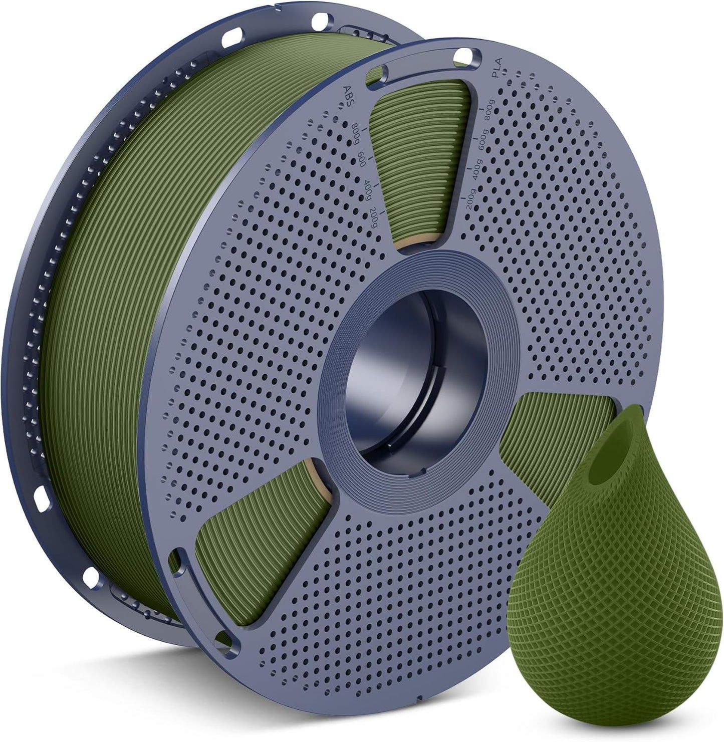 SUNLU 3D Printer Filament PETG Filament 1.75mm, Less Stringing Good Layer Adhesion High Toughness, PETG Filament 1.75 ±0.02mm, 1kg Spool(2.2lbs),1kg,Olive Green