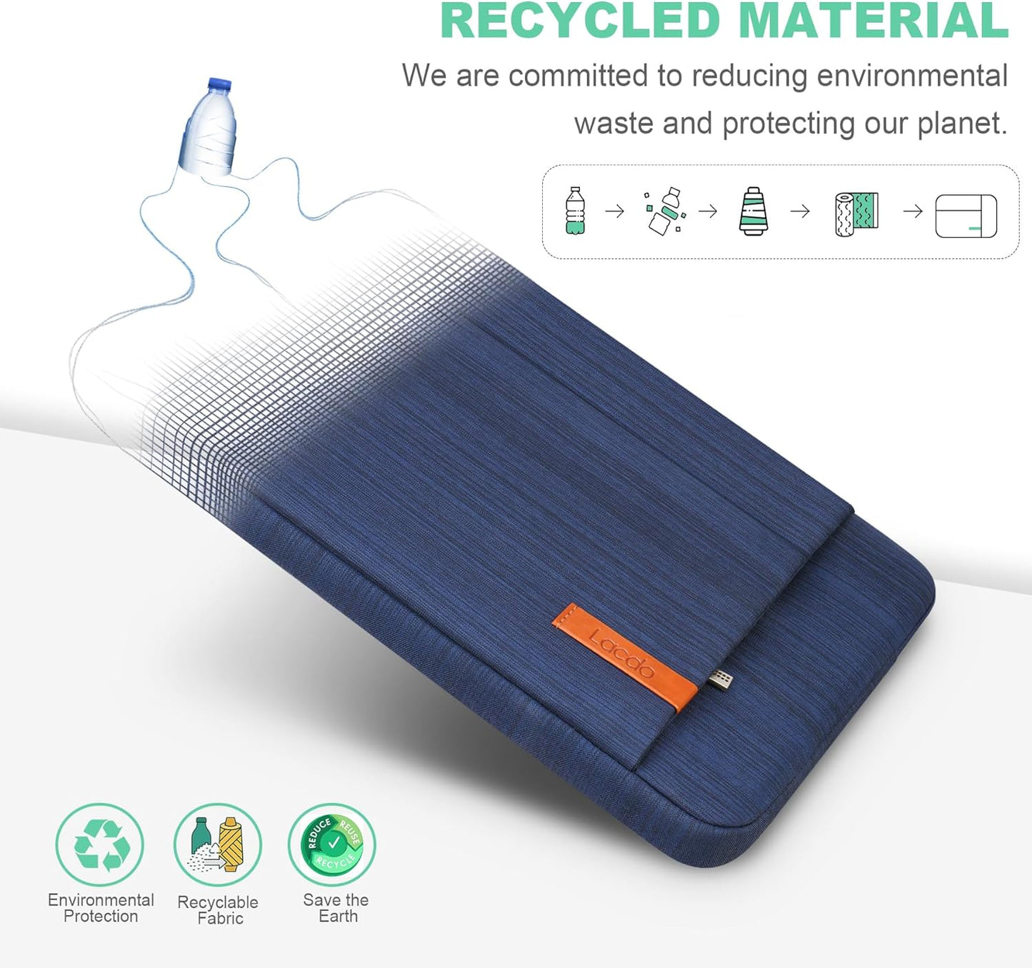 Lacdo 13 inch Laptop Sleeve Case for 13 inch New MacBook Air M4 A3240 2025, M3 A3113, M2 A2681, M1 A2337 | 13" MacBook Pro M2/M1 A2338 A2251 A2289 | 13" iPad Air M3/iPad Pro M4 Computer Bag, Blue