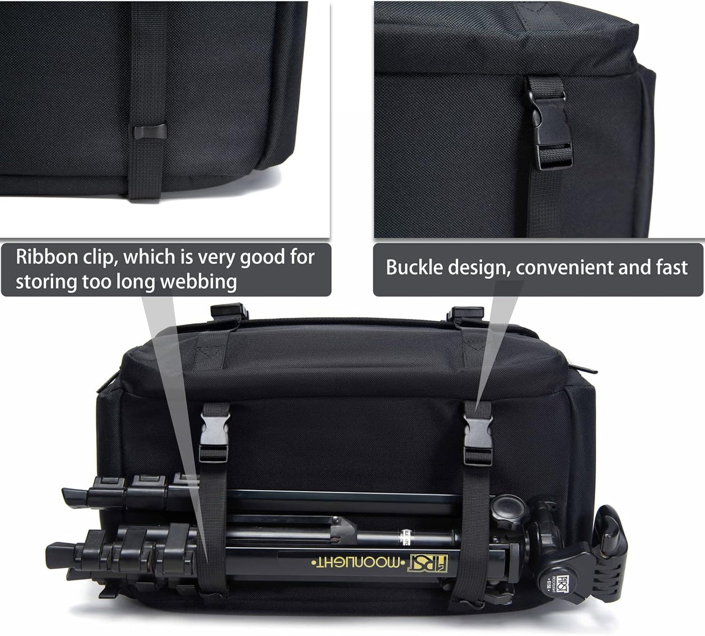 CADeN Camera Bag Case Shoulder Messenger Bag with Tripod Holder Compatible for Nikon, Canon, Sony, DSLR SLR Mirrorless Cameras Waterproof (Black, Large)