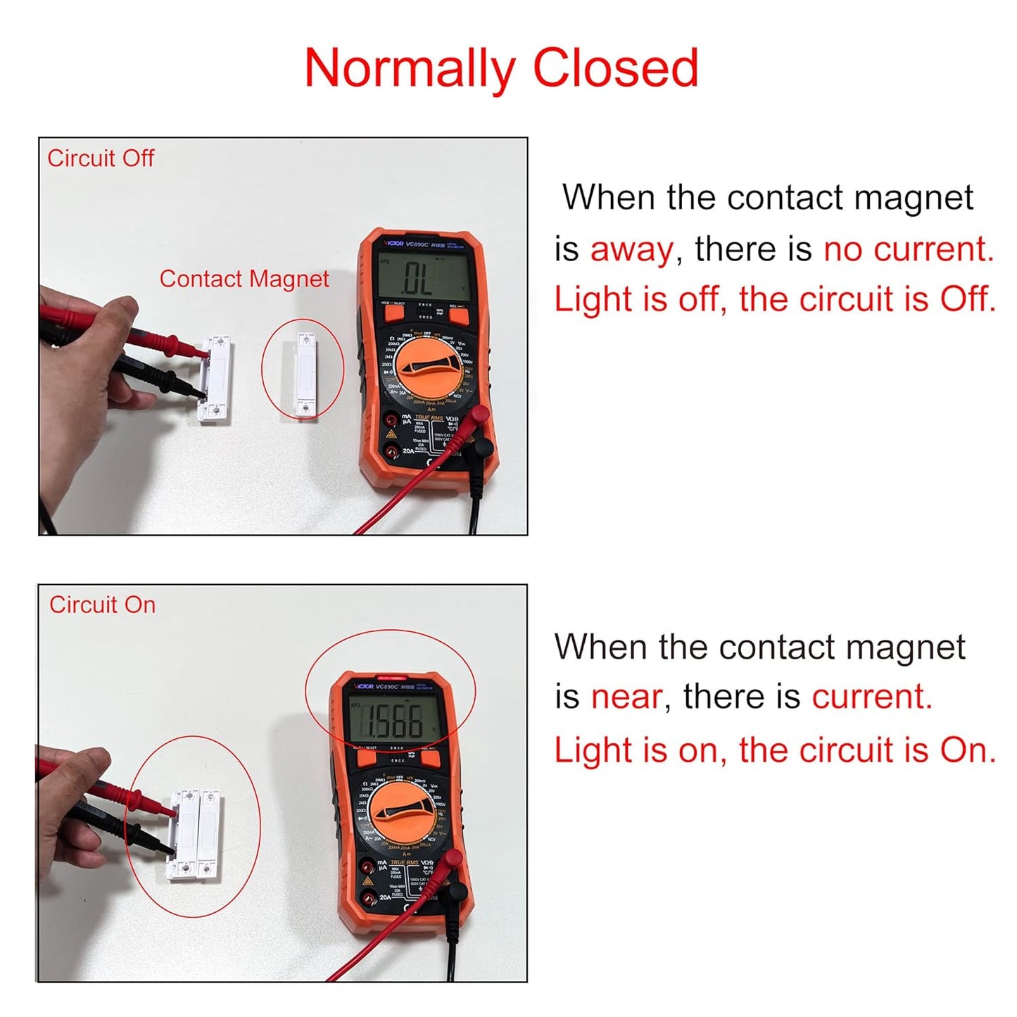 Magnetic Reed Switch NC Surface Mount Wired Door Window Contact Sensor with Cover for Home Security and Burglar Alarm Systems MC-31 5pcs