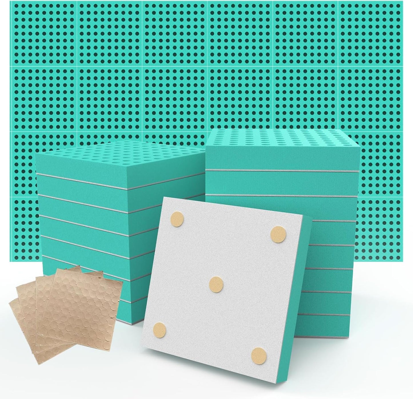 Sound proof foam panels for walls, let your life be free from noise disturbances, and fully enjoy the quiet and pleasant moments.(FW-L 12" × 12" × 1", Pack of 24)