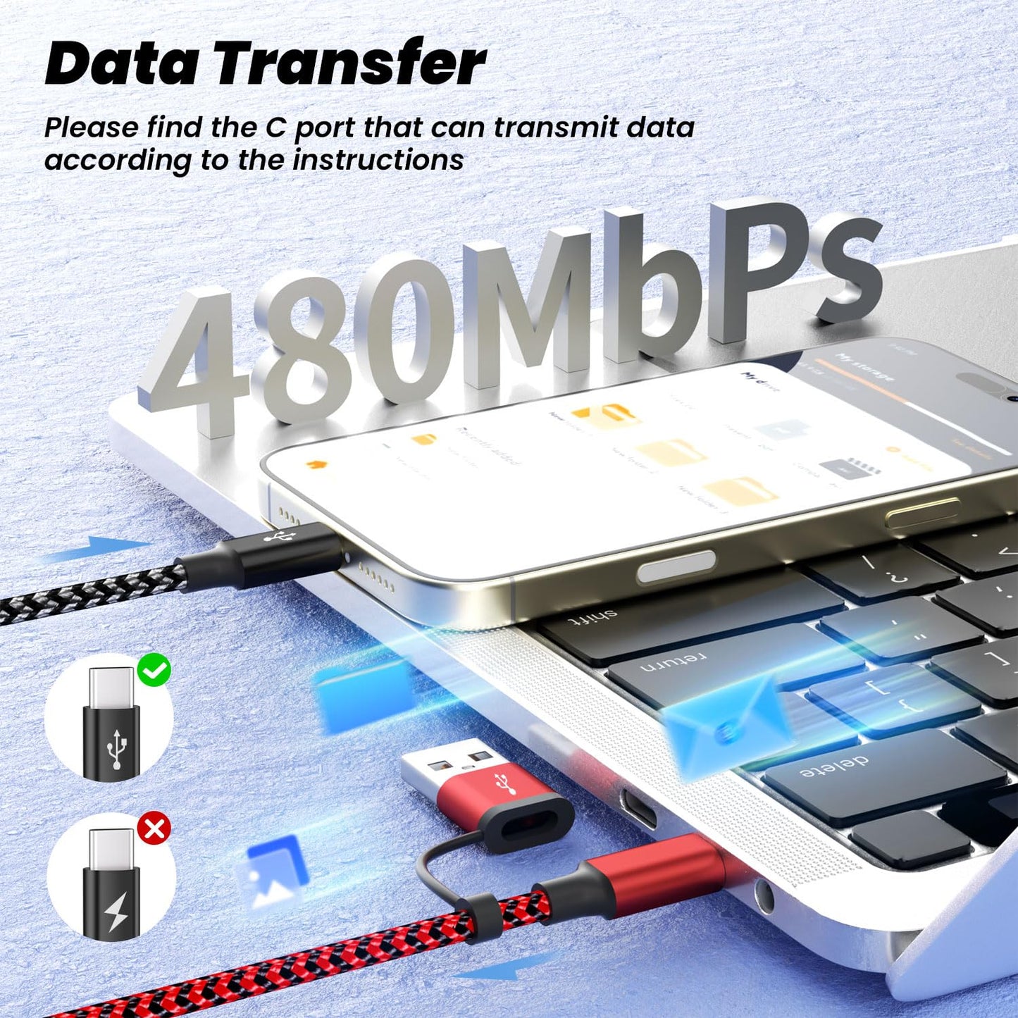 Travel Essentials 4in2 Multi Charging Cable for Apple Watch Charger,USB A/C to Dual Type C/IP/iWatch Charger,Travel Chargers for Multiple Devices Compatible with iWatch Series&iPhone 16-12（2PACK,5FT）