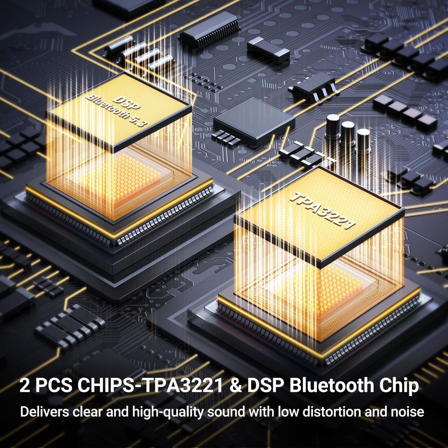 Inwa Bluetooth Audio Stereo Amplifier, 200W Dual Channel Mini Hi-Fi Stereo Receiver, 2.0CH Power Amp w/HDMI(ARC), Opt, Coax, USB, RCA for Home Speakers 100W x 2 with LED Display, Bass/Treble Control