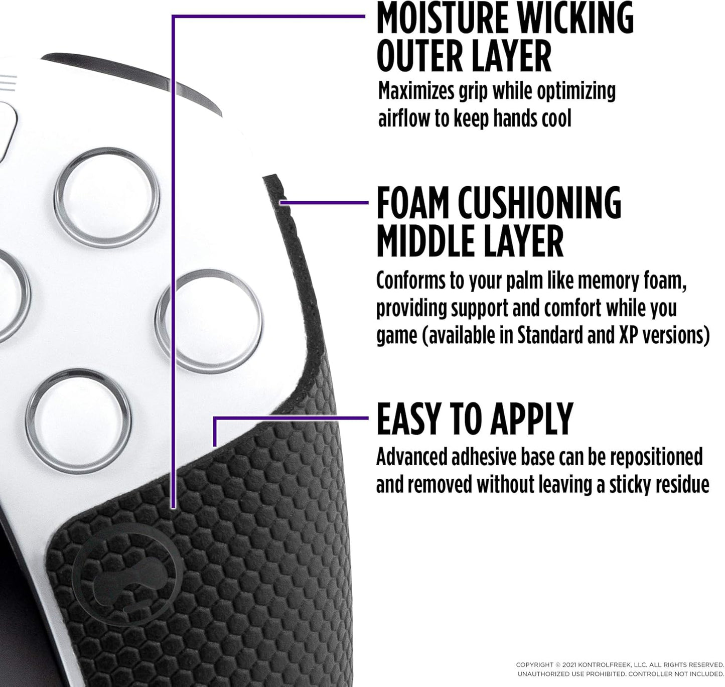 KontrolFreek Performance Grips for PlayStation 5 (PS5) Controller (Nightfall Black)