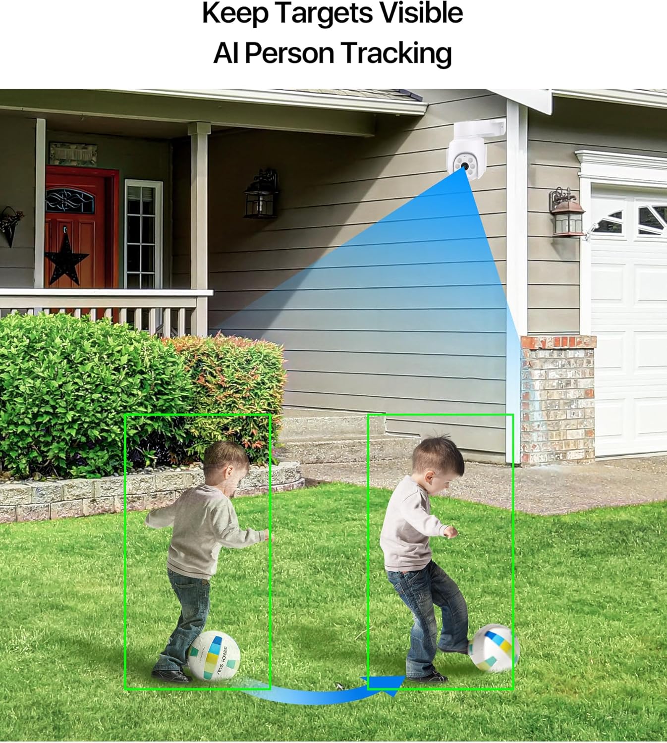 ZOSI 8 Channel 3K Wi-Fi 6 Security Camera System with 64G Memory Card for 24/7 Record, 2 x 5MP Pan Tilt WiFi Camera with Auto Tracking, Color Night Vision, Plug-in, AI Person Detect, 2-Way Audio