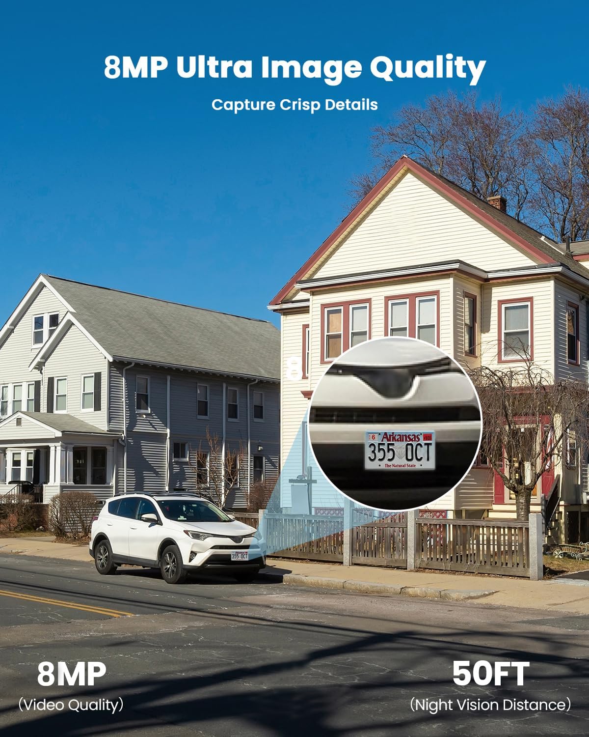 ieGeek 8MP PoE Security Camera System, 4pcs Wired Outdoor Cameras for Home Security with 355°Pan 90°Tilt, 8CH NVR with 2TB HDD, Automatic Human Tracking,AI Detection,2-Way Audio,Color Night Vision