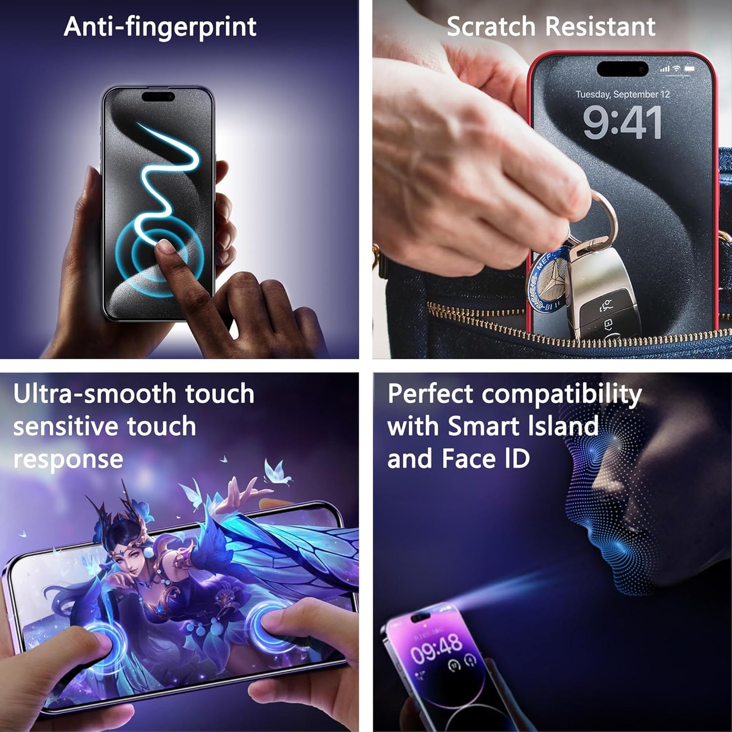 (2-Pack Anti-Spy Privacy Screen Protector for iPhone 12 Pro Max(6.7-Inch),9H Tempered Glass,Full Coverage,Anti-Fingerprint,Auto Dust Removal,Bubble-Free,Easy Installation