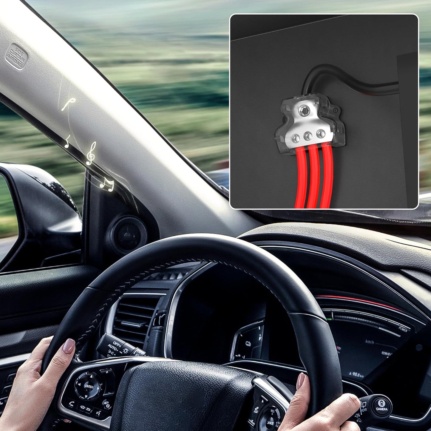 3 Way Power Distribution Block Car Audio Splitter 1 x 0 Gauge in / 3 x 4 Gauge Out Ground Distribution Block Amp for Automotive Car Boat 2 Pack