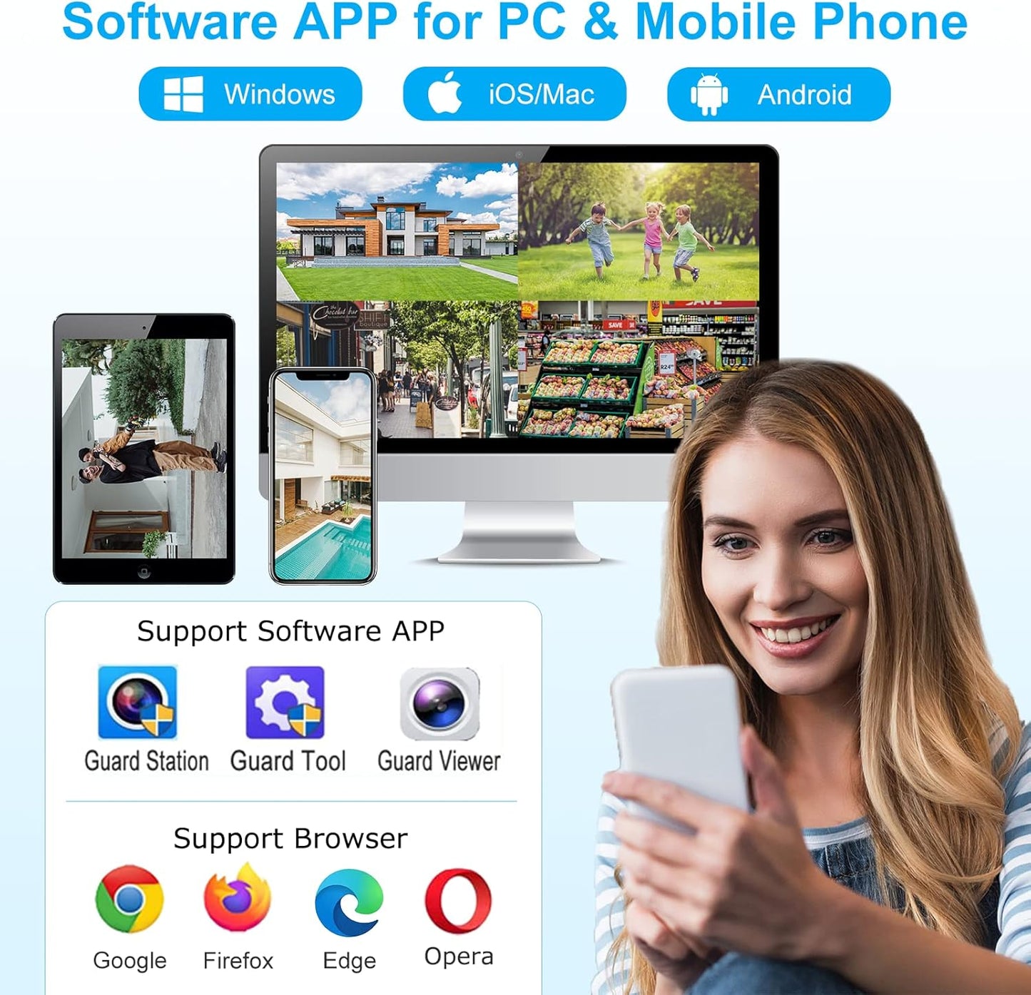 Anpviz 4K 16CH PoE Security Camera System, 16pcs Wired 8MP PoE IP Cameras Outdoor with Person Vehicle Detection, Smart Color Night Vision, 8MP/4K 16 Channel NVR with 4TB HDD for Businesses (U Series)