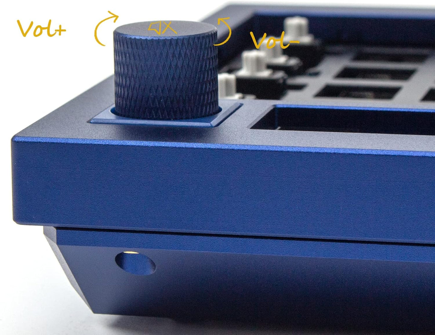 Keychron Q5 96% Layout Hot-Swappable Wired Custom Mechanical Keyboard Knob Barebone Version, QMK/VIA Programmable Macro, Full Aluminum, RGB Backlight, Double Gasket DIY Kit for Linux Mac Windows-Blue