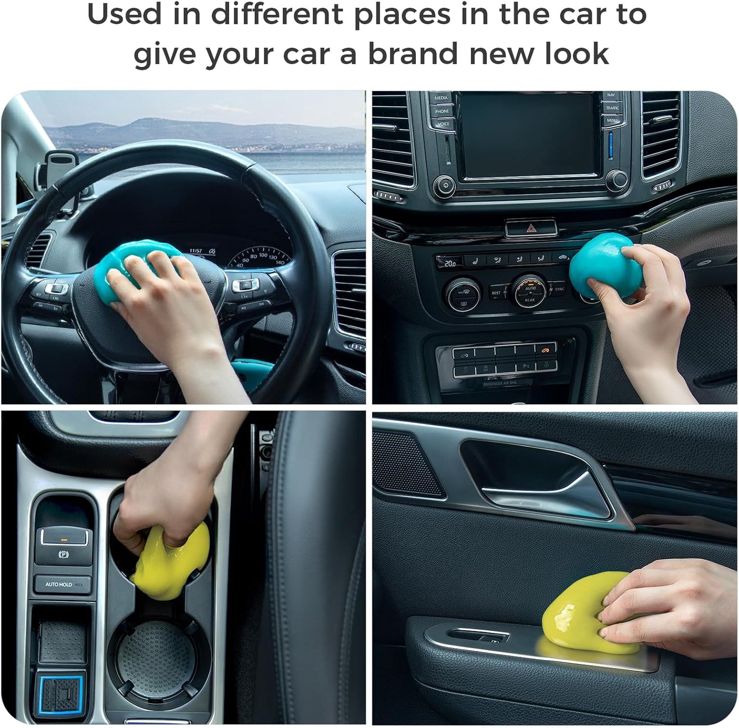 COLORCORAL Car Cleaning Gel 2Pack Car Clean Putty, Universal Car Interior Cleaner Slime, Perfect Keyboard Cleaning Kit Supplies, Auto Detailing Tools Accessories, Dust Remover Gifts for Men Women