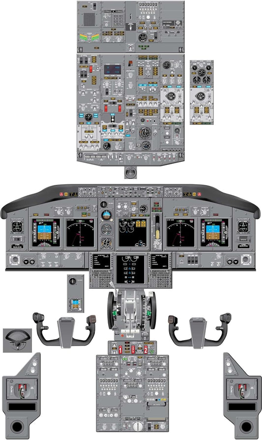 Boeing 737-800 Aircraft Cockpit Training Poster - Flight Schools, Pilots, Enthusiasts