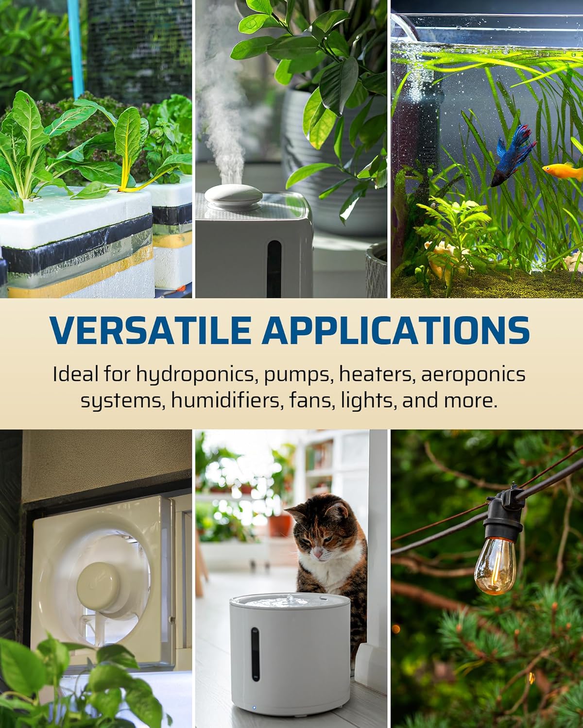 DEWENWILS Repeat Cycle Digital Timer, Interval Timer Outlet, Infinite/Day/Night Cycles, Photocell Light Sensor for Hydroponics Aquaponics Aeroponics, Pump, Fan, Water Heater, Indoor Use,1625W/125V/13A