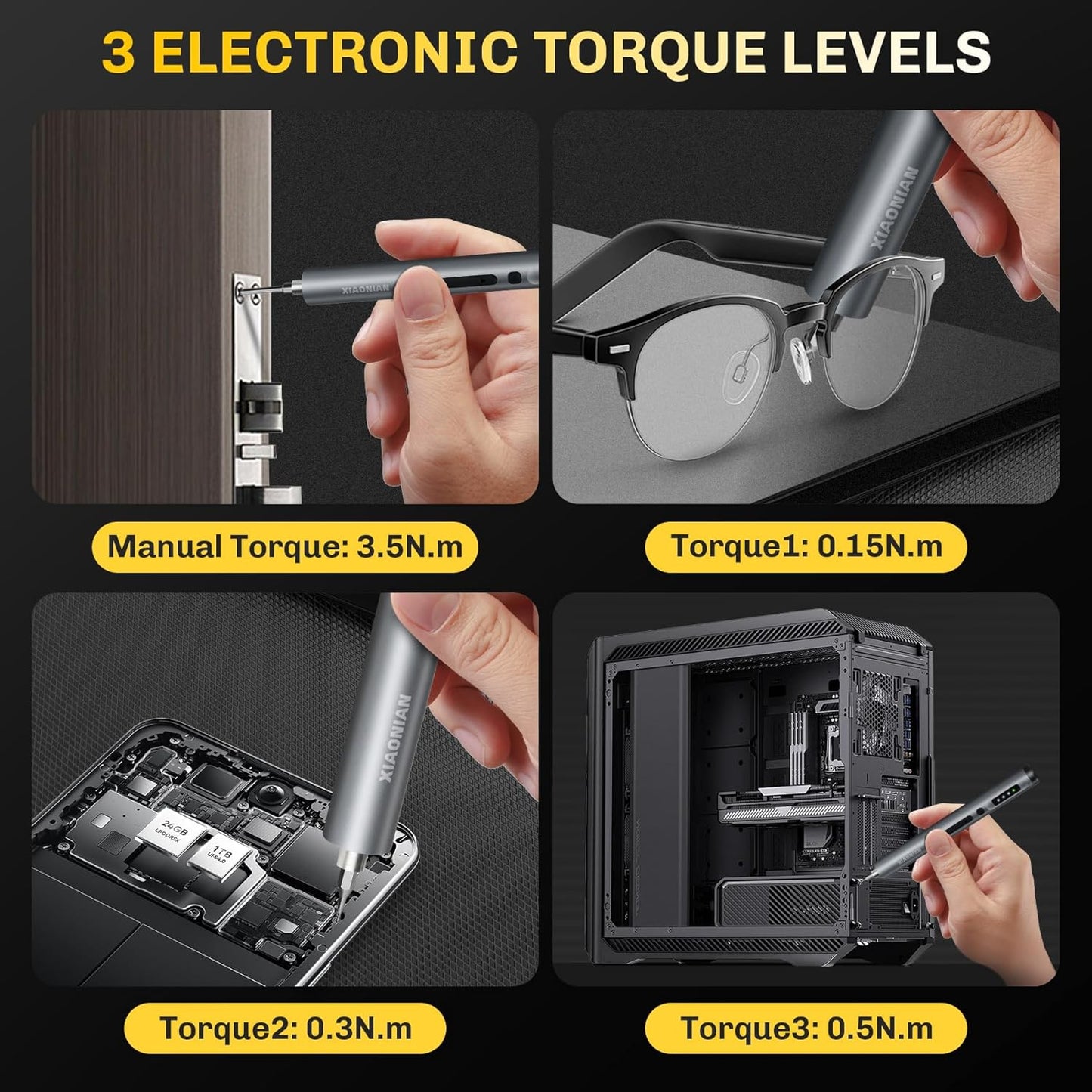 3.7V Precision Electric Screwdriver Set,50 IN 1 Small Power Magnetic Storage Mini Electric Screwdriver Cordless Set USB Charging Repair Tool Kit for Electronics Laptop Phone Camera Glasses Watch