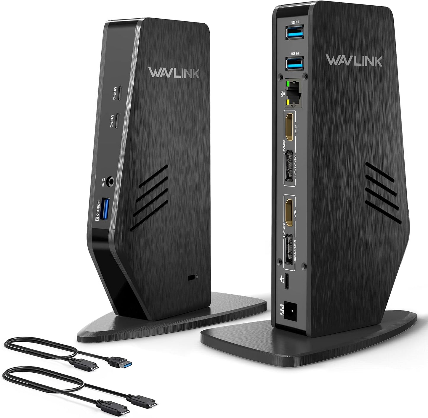 WAVLINK Universal Laptop Docking Station - Dual Monitor Support for Windows and Mac, 5K/Dual 4K@60Hz (2 HDMI, 2 DP, 3 USB, 2 USB-C, Ethernet, Audio&Mic)