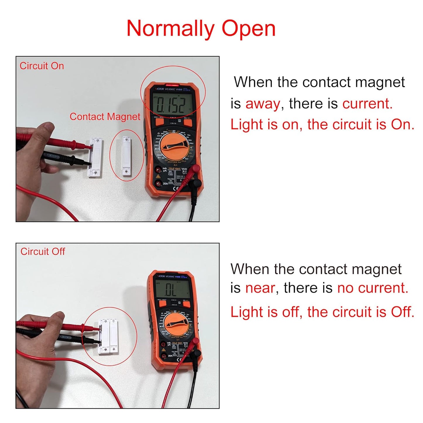 Magnetic Reed Switch NO Surface Mount Wired Door Window Contact Sensor with Cover for Home Security and Burglar Alarm Systems MC-31 5pcs