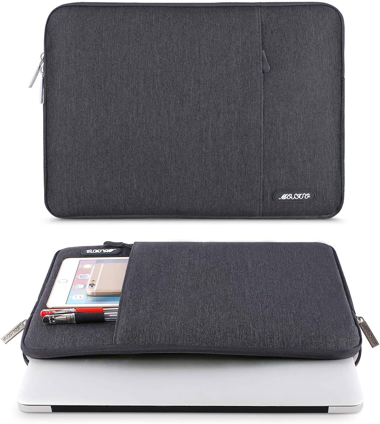 MOSISO Laptop Case 13 inch, 13 inch Laptop Sleeve Compatible with MacBook Air M4 M3 M2 M1 2025-2018 / Pro M2 M1 2025-2016, Polyester Vertical Computer Sleeve Bag with Pocket, Space Gray