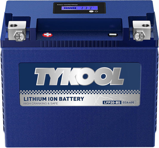 YTX20-BS/YTX20H-BS/GYZ20H Lithium LiFePO4 Motorcycle Battery, 600CCA,12Ah,Built in BMS, Powersports Battery,for ATV,UTV,Jet Ski,PWC,Snow mobile and Generator