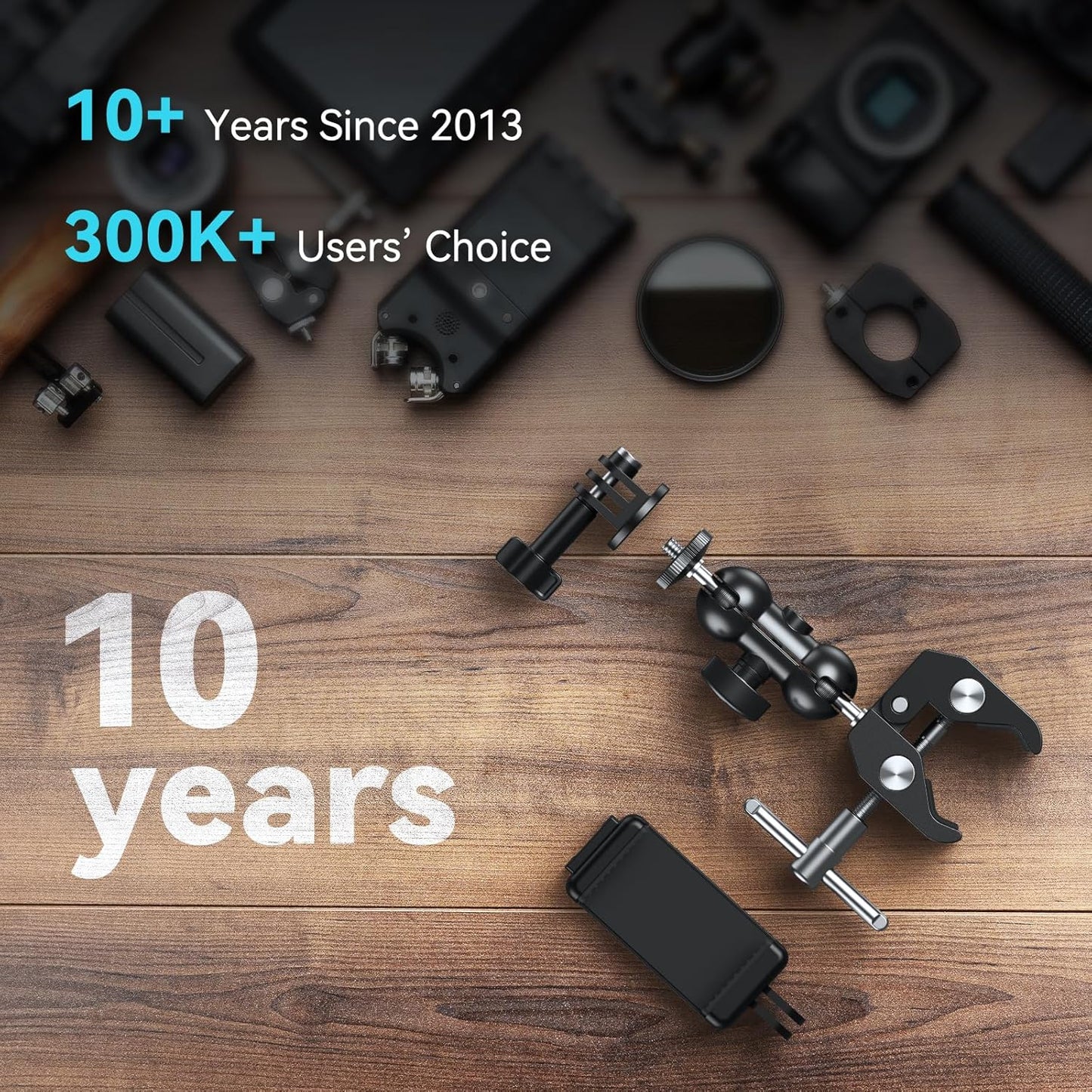 SMALLRIG Camera Mount Kit, Ball Head Magic Arm With Clamp, Super Clamp With Non-Slip Threads for GoPro, Webcam, Camera, Phone, Monitor and Light